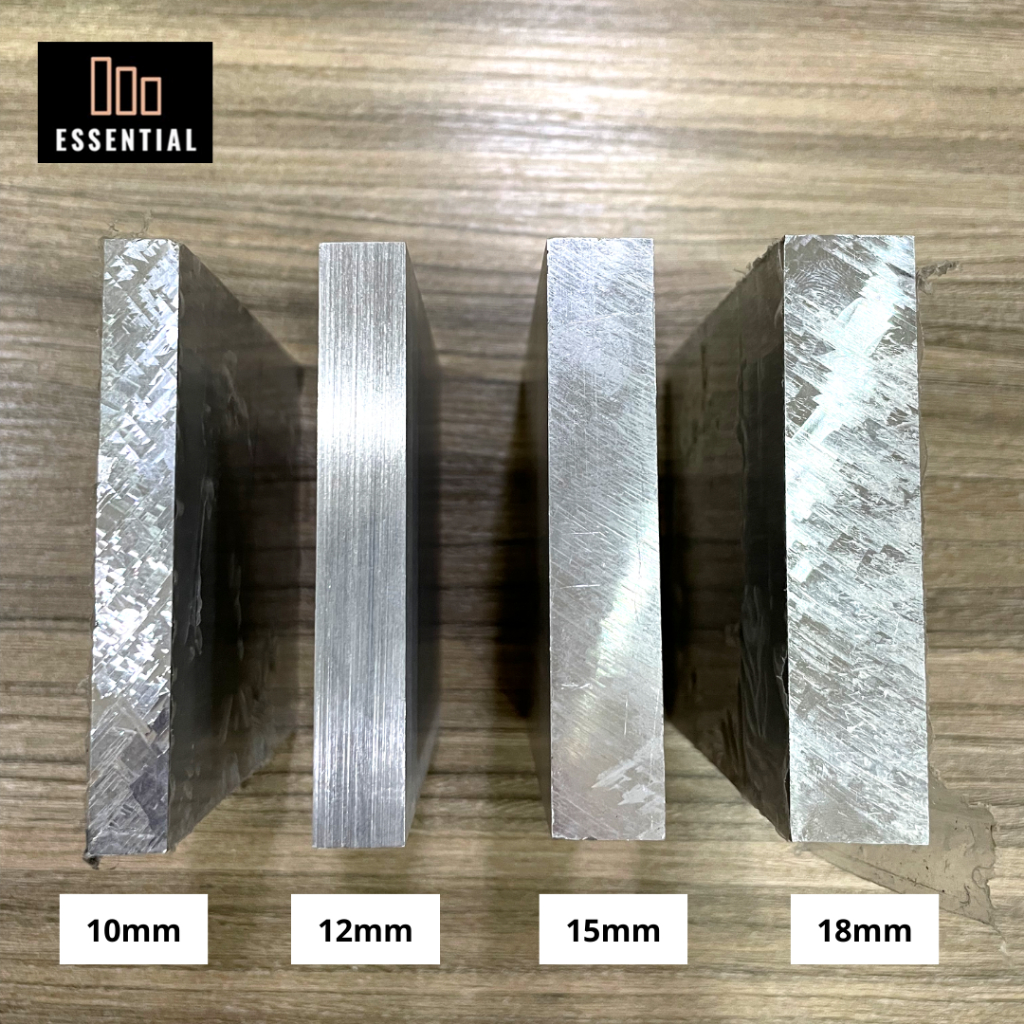 Aluminium plate pieces with different thicknesses