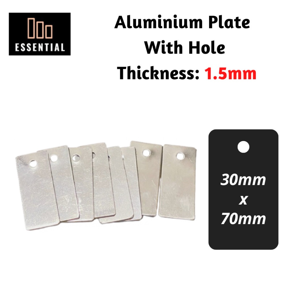 Aluminium plate tags with mounting holes